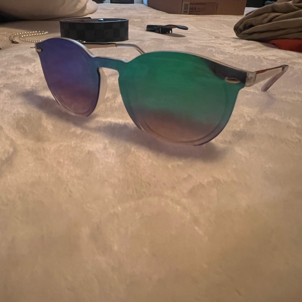 Gradient Sunglasses - Green and Purple